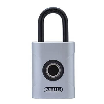 ABUS Touch 57/45 Fingerabdruck-Schloss - schlüsselloses, wetterfestes Vorhängeschloss - IP66 & IP68 - für Gym, Büro, Haus, Garten u.v.m., Silber, 45mm - 1