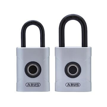 ABUS Touch 57/45 Fingerabdruck-Schloss - schlüsselloses, wetterfestes Vorhängeschloss - IP66 & IP68 - für Gym, Büro, Haus, Garten u.v.m., Silber, 45mm - 9