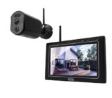ABUS Überwachungskamera EasyLook BasicSet PPDF17000 – Kamera + tragbarer Monitor mit Touchscreen - einfache Handhabung, Alarm- und Aufnahme-Modus, Gegensprechfunktion, Nachtsicht, Schwarz, 1080p - 1