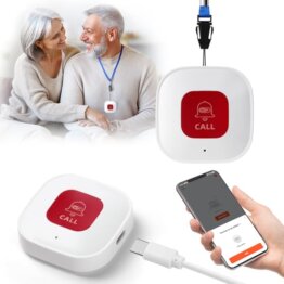 Ainiv WiFi Smart Senioren Notruf SOS Notrufknopf, Hausnotruf Senioren Notfallknopf Alert System für ältere Patienten Behinderte, Kompatibel mit Tuya Smart/Smart Life (Unterstützt Wi-Fi 2.4GHz) - 1