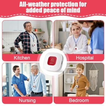 Ainiv WiFi Smart Senioren Notruf SOS Notrufknopf, Hausnotruf Senioren Notfallknopf Alert System für ältere Patienten Behinderte, Kompatibel mit Tuya Smart/Smart Life (Unterstützt Wi-Fi 2.4GHz) - 7
