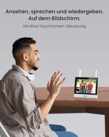 ANNKE Funk Überwachungskamera Aussen Set mit Monitor,4X 3MP WiFi Kamera mit 7