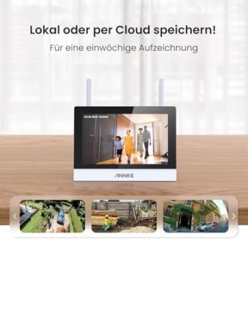 ANNKE Funk Überwachungskamera Aussen Set mit Monitor,4X 3MP WiFi Kamera mit 7