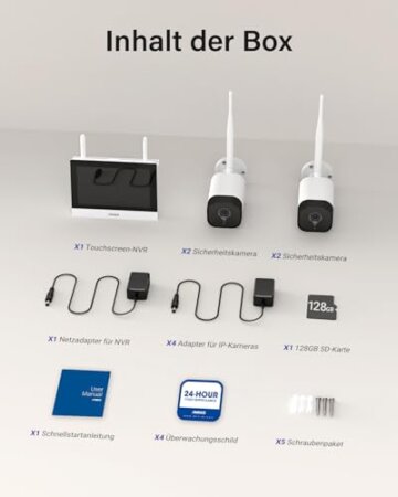 ANNKE Funk Überwachungskamera Aussen Set mit Monitor,4X 3MP WiFi Kamera mit 7