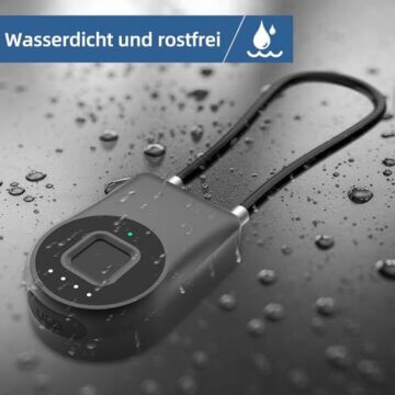 Anweller Fingerabdruck Kabelschloss, Vorhängeschloss mit 38CM Stahlkabel, Vorhängeschloss Fingerabdruck mit APP, Geeignet als Tür, Koffer, Rucksack, Fitnessraum, Fahrrad - 6