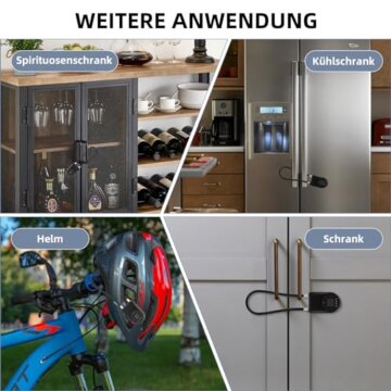 Anweller Fingerabdruck Kabelschloss, Vorhängeschloss mit 38CM Stahlkabel, Vorhängeschloss Fingerabdruck mit APP, Geeignet als Tür, Koffer, Rucksack, Fitnessraum, Fahrrad - 8