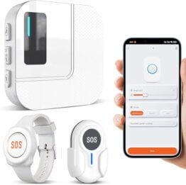 DAYTECH Notrufknopf für Senioren auf Handy, WiFi Tuya Smart Senioren Notfallknopf Alert System, Hausnotruf für ältere Patienten Behinderte,Kinder SOS Notruf(1Empfänger+1Notruf Armband+1Tasten) - 1