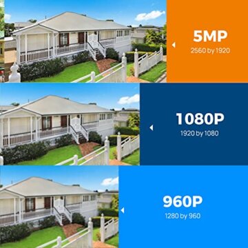 【5MP+3TB Festplatte】 Hiseeu Überwachungskamera Set Aussen WLAN mit 12''Monitor 10CH Wireless NVR,4 Pcs 5MP WiFi Kameras mit Farbe Nachtsicht,2-Wege Audio,Fernanzeige,App&Mail Alarm,3TB HDD Inklusive - 5