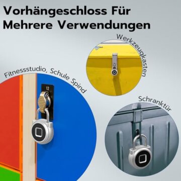 Eseesmart Vorhängeschloss Fingerabdruck, Smart Schloss Fingerabdruck Telefon-App Entsperren, IP65 Wasserdicht Smartes Klein Vorhängeschloss Reisegepäck Koffer Büro Haus Schrank - 7
