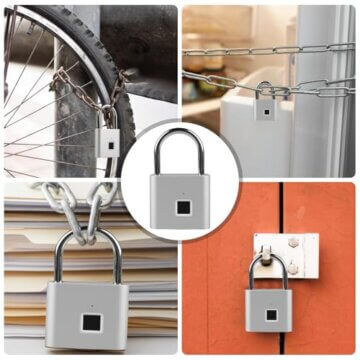 Fingerabdruck Schloss, Smart Schloss Wasserdicht, Fingerabdruck Vorhängeschloss, Schloss mit Fingerabdruck, Schloss mit Fingerabdruck USB-Aufladung, Vorhängeschlöss für Fitnessstudio, Gepäck - 7