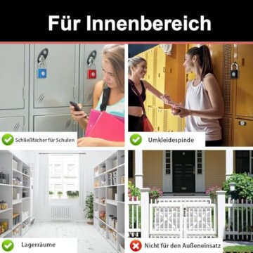 Fingerabdruck-Vorhängeschloss Sportschloss (2-Pack, Schwarz Silber) eLinkSmart Mini-Vorhängeschloss, schlüsselloses Fingerabdruckschloss für Gepäck, Schultasche, Werkzeugkasten - 9