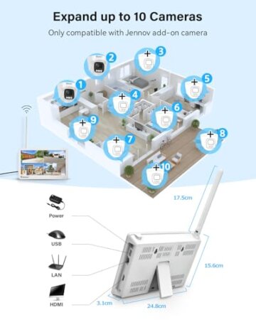 Jennov Überwachungskamera Set mit 10