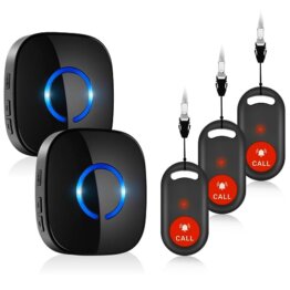 Notrufknopf für Senioren,COTINSE Funkklingel Hausnotruf Intern für Senioren Notruf Patienten Notfallknopf Caregiver Pager Home Alert System Wireless SOS Alarm - 1