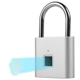 Schloss mit Fingerabdruck, Vorhängeschloss Fingerabdruck, Fingerabdruckschloss, Fingerprint Schloss Wasserdicht, USB-Aufladung Schlüsselloses Schloss, für Fitnessstudio, Gepäck, Spind - 1