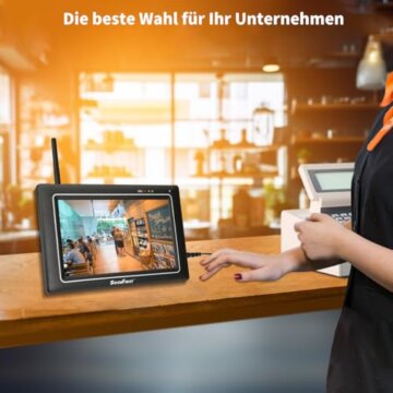 SecuFirst 2K Überwachungskamera Aussen Set mit Innen Monitor,7 Zoll Touchscreen Babyphone mit Kameraüberwachung,Outdoor Camera Arbeiten ohne WLAN,AI Bewegungsmelder,64GB Speicherkarte,Gegensprech. - 3