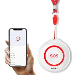 SINGCALL Drahtloses Notfallknopf für Senioren Rufsystem, Tuya WiFi Smart SOS-Notfallknopf, Rote Senioren Notruf*1 (Unterstützt 2.4GHz WiFi) - 1