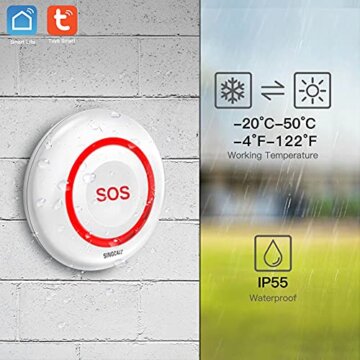 SINGCALL Drahtloses Notfallknopf für Senioren Rufsystem, Tuya WiFi Smart SOS-Notfallknopf, Rote Senioren Notruf*1 (Unterstützt 2.4GHz WiFi) - 7