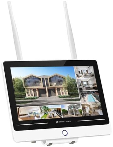 VisorTech Video-Überwachung: Funk-Überwachungssystem, Display-HDD-Rekorder, 4X 2K-Kamera, WLAN 6 (Outdoor Überwachungskamera Set, Funk-Kamera mit Bildschirm) - 2