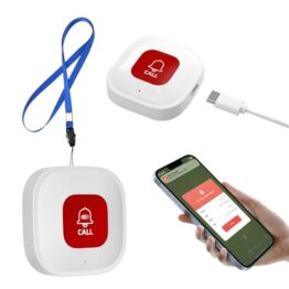 WiFi Smart Notrufknopf für Senioren, Persönlicher SOS Notfallknopf für ältere Patienten, Kinder, WLAN SOS Notruf auf Handy, Hausnotruf, Tuya WiFi Notruf Alarm an Telefon Senden - 1